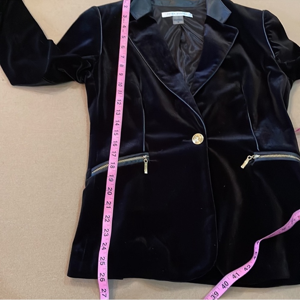 Peter Nygard velvet suit leather trimmed jacket (6) skirt (small) price is firm - Picture 10 of 13
